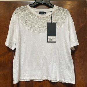 The Kooples Womens White Lace T-Shirt US 6 Fr 2
NWT